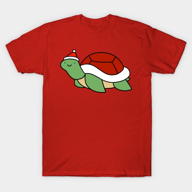 Santa Hat Turtle T-Shirt by saradaboru